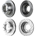 Brake Disc Set for Ford F-250 (2012) Front Rear Cross-drilled 4WD