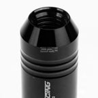 20x Open End M12x1.5 60mm Tall Black Aluminum Lug Nuts + Adapter for JDM