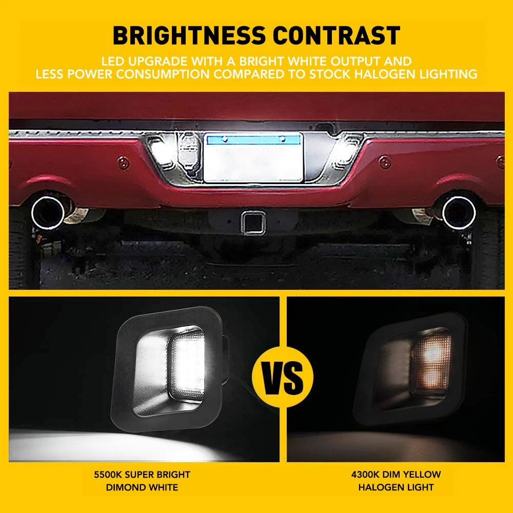 LED Rear License Plate Lights for Dodge Ram 1500 2500 3500 (2003–2018)