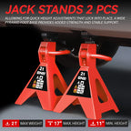 2X Jack Stands for Sedan SUV (10.6"-15.5" 4400lbs Capacity)