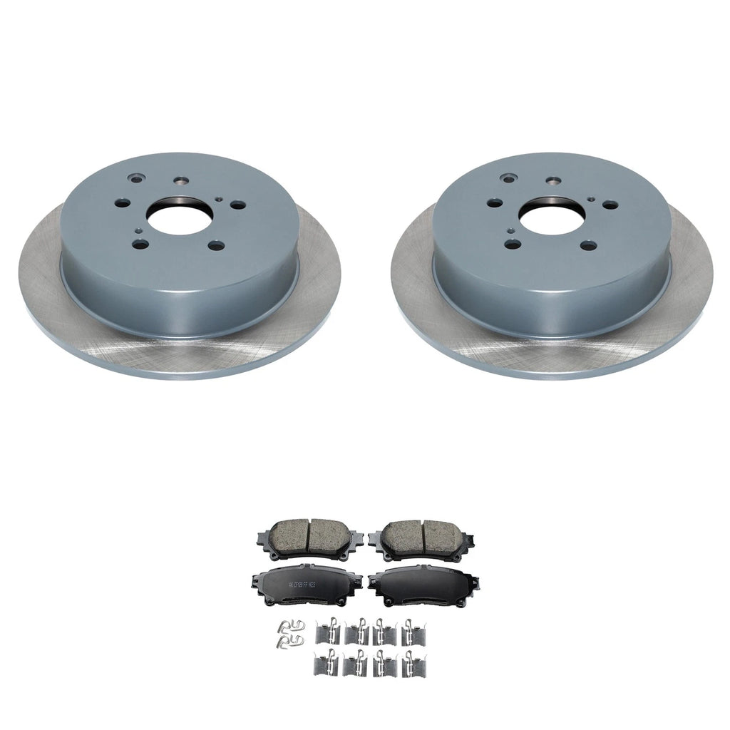 Set of 2 DuraGo Rear Rotors & Akebono ProACT Ceramic Pads for RX350 Sienna (2006–2022)