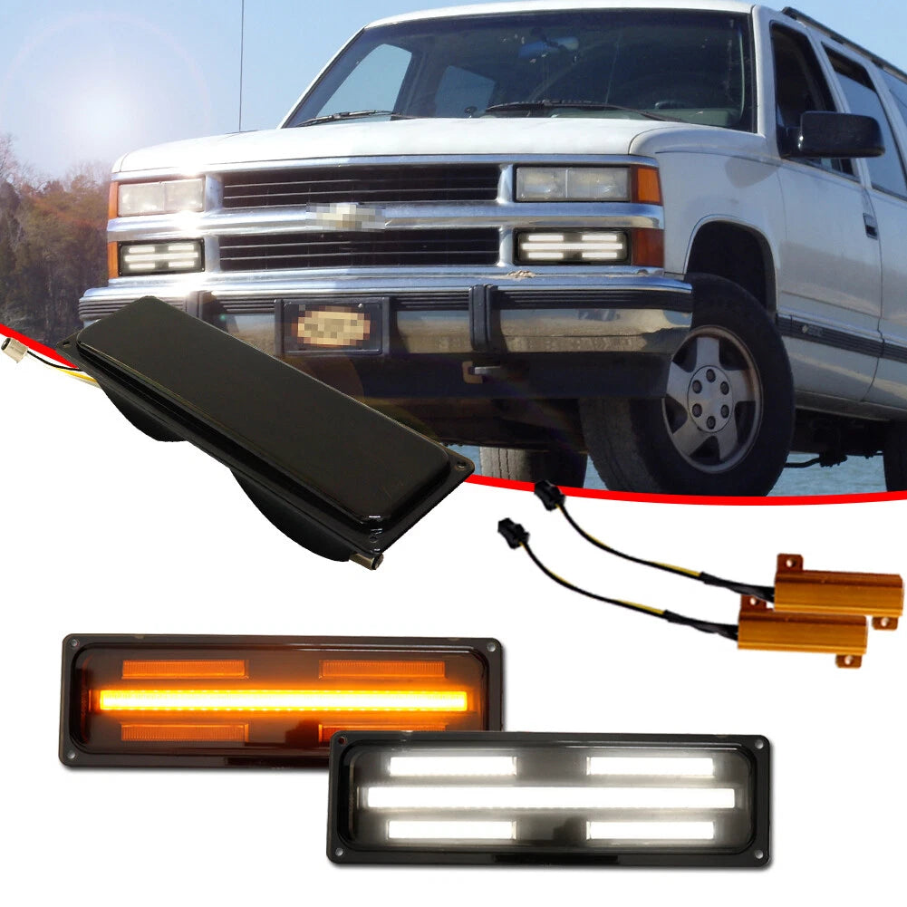 Smoked Lens LED Front Turn Signal Light for GMC Chevy C/K 1500/2500/3500