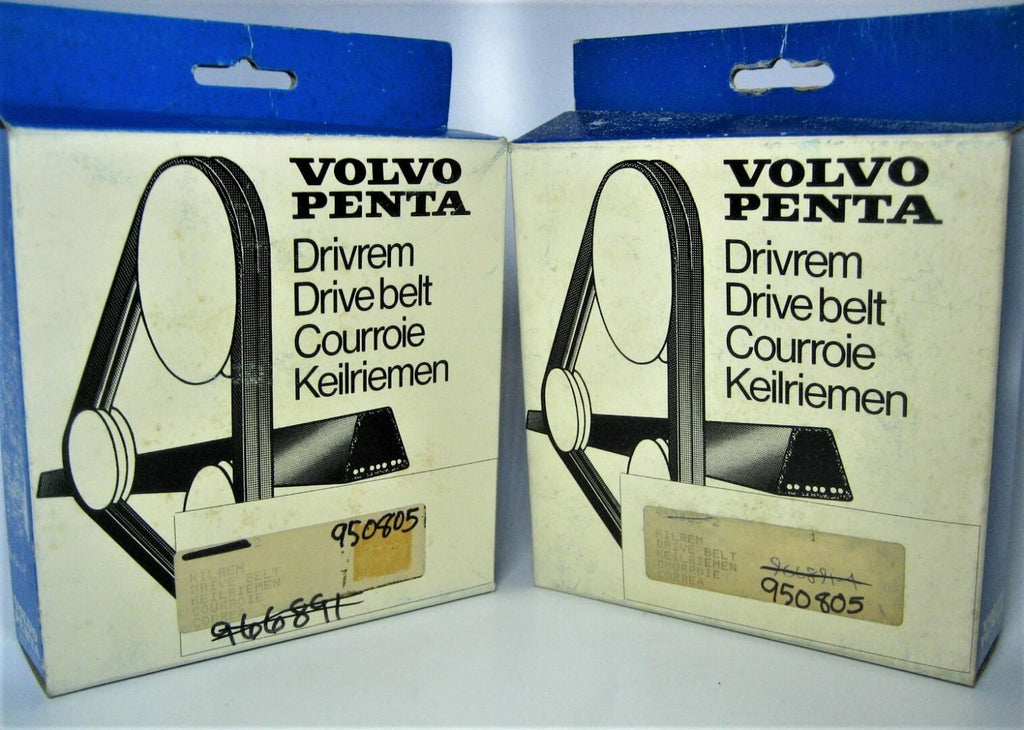 Set of 2 Drive Belts for Volvo Penta AQ BB MB (OEM 950805)
