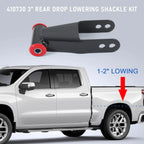 2" Rear Drop Lowering Shackle Kit for Chevy Silverado GMC Sierra 1500 (2019–2024)