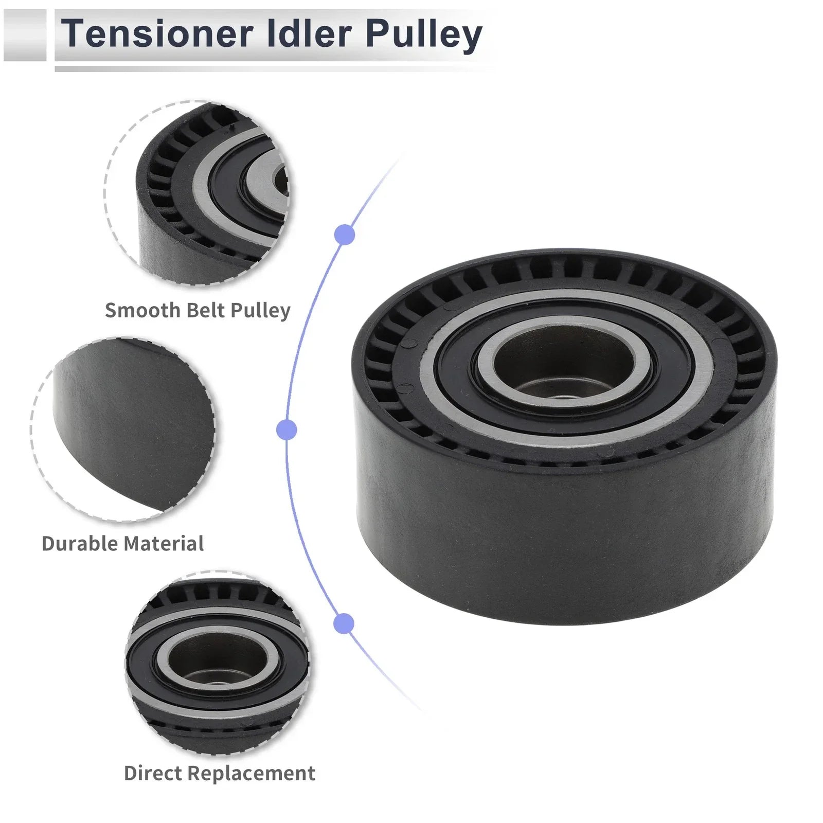 Drive Belt Idler Pulley for Mercedes-Benz C-Class (2017-2023) Black