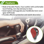 Automatic Gear Shift Knob for Lexus ES350 2007-2015 - Plastic Faux Leather Red Black