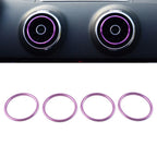 4x Air Condition Vent Outlet Trim Rings for Audi A1 S1 2010-2018 Purple