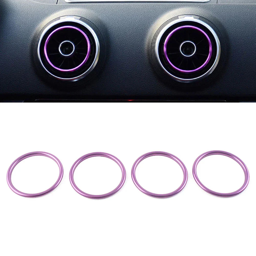 4x Air Condition Vent Outlet Trim Rings for Audi A1 S1 2010-2018 Purple
