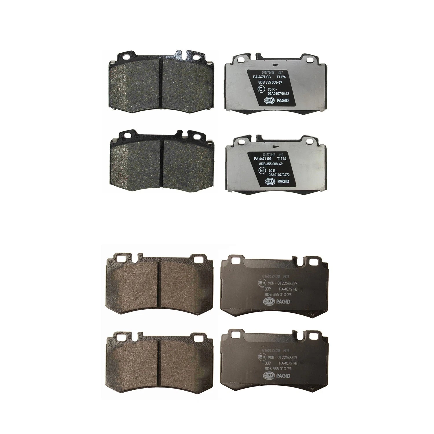 Set of 4 Hella Low-Met Disc Brake Pads for Mercedes W215 CL600 W220 S600 (2003–2006)