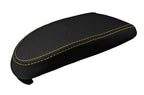 Carbon Fiber Console Lid Armrest Cover for Ford Focus (2000–2007) Yellow Stitch