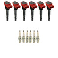 Set of 6 NGK Ignition Coils & Platinum Spark Plugs for Audi A6 A7 A8 Q5 S5 (2012–2018)