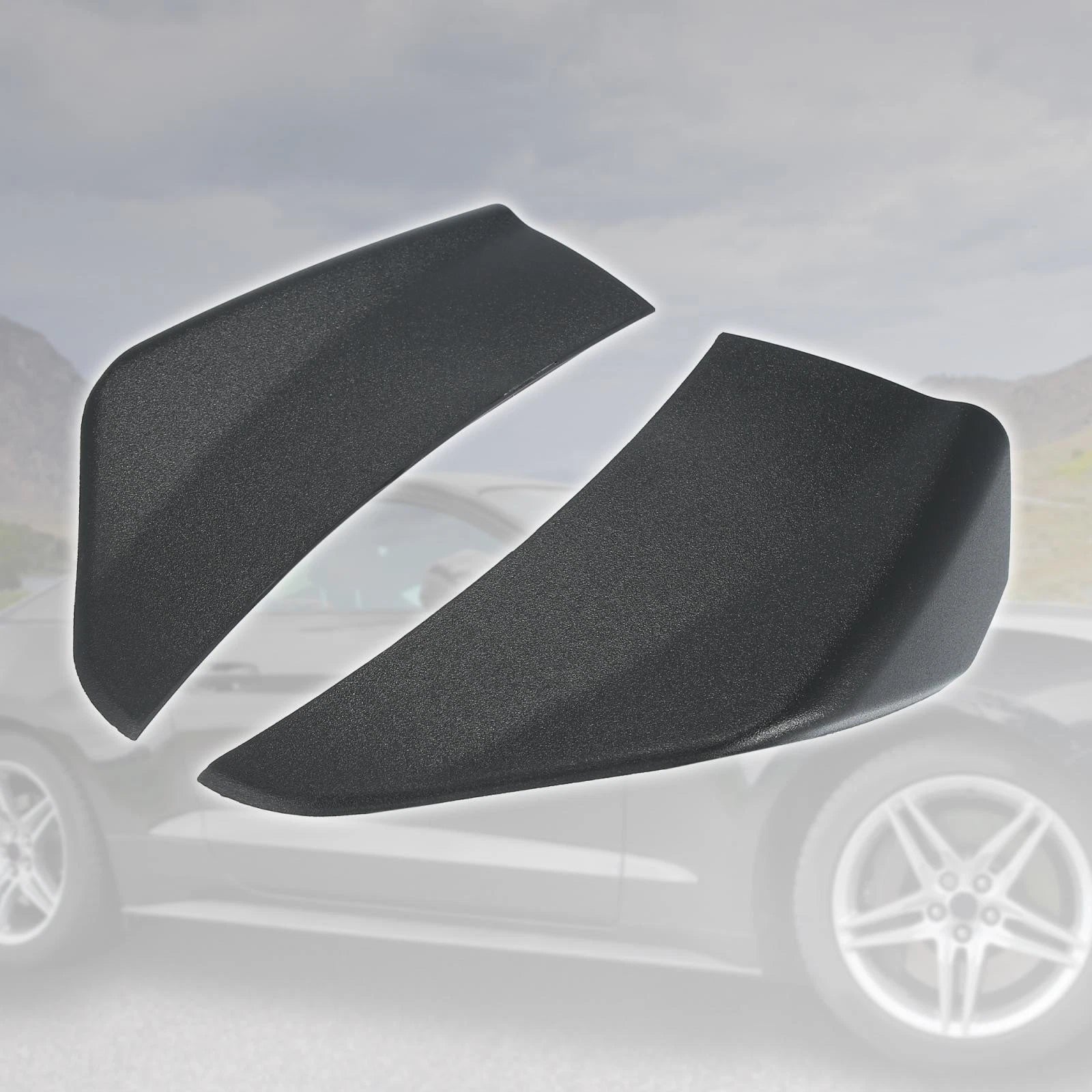 2pcs Front Side Bumper Corner Spoiler for Ford Mustang (2015–2020) Black