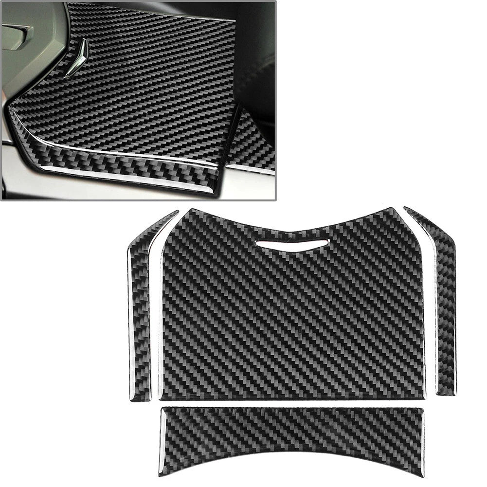 4Pcs Carbon Fiber Center Console Storage Box Panel Cover for Cadillac CTS (2008–2013)