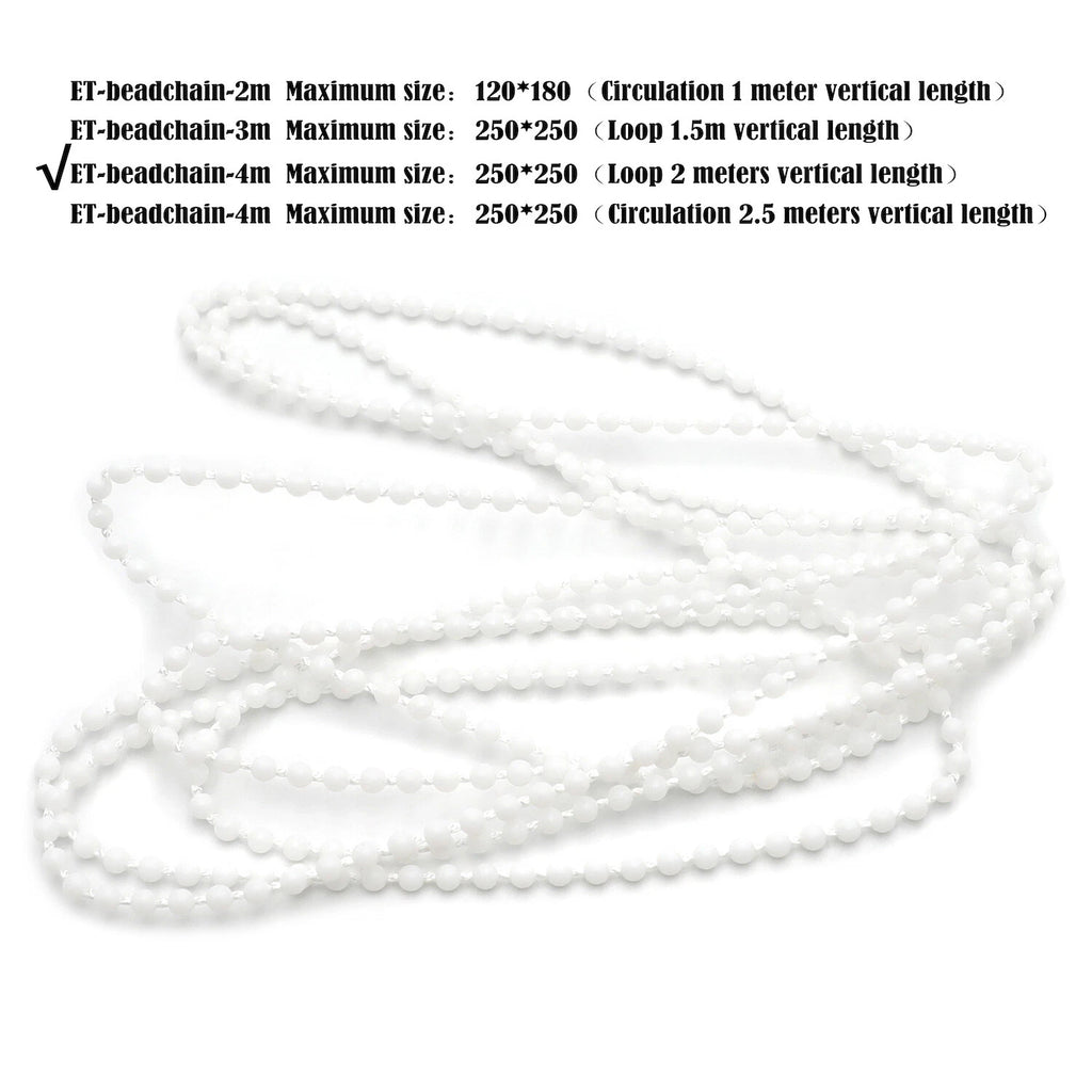 4m Loop Side Pulley Chain Beadchain for Roller Blind Shade (Chain Only)