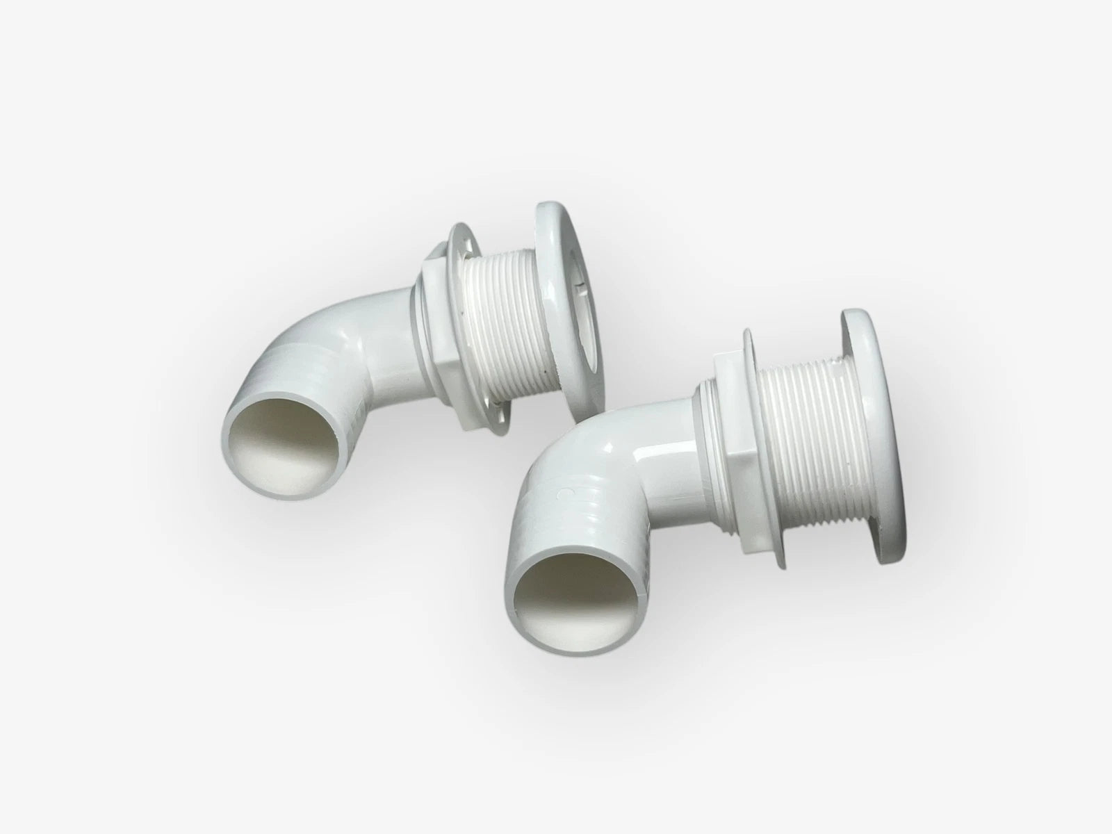 Set of 2 Thru Hull 90 Degree Barbed Fittings for TH Marine (TH-1592-B)