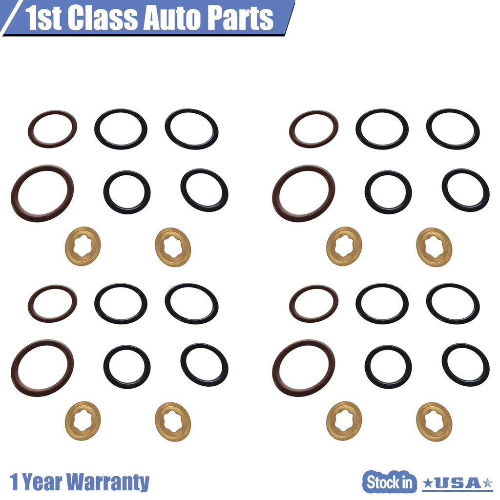 8X Turbo Diesel Fuel Injector O-Ring Kit for Ford E350 Van (2004-2005)