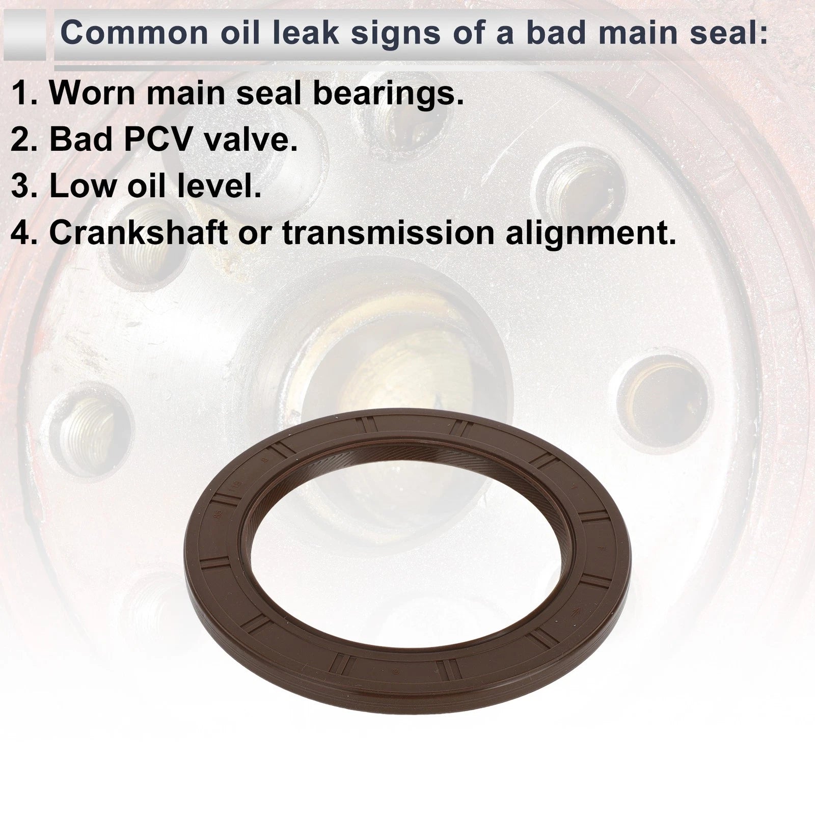 1 Pc Rear Crankshaft Oil Seal for Hyundai Elantra, Kia Soul (No. 21443-2E000)