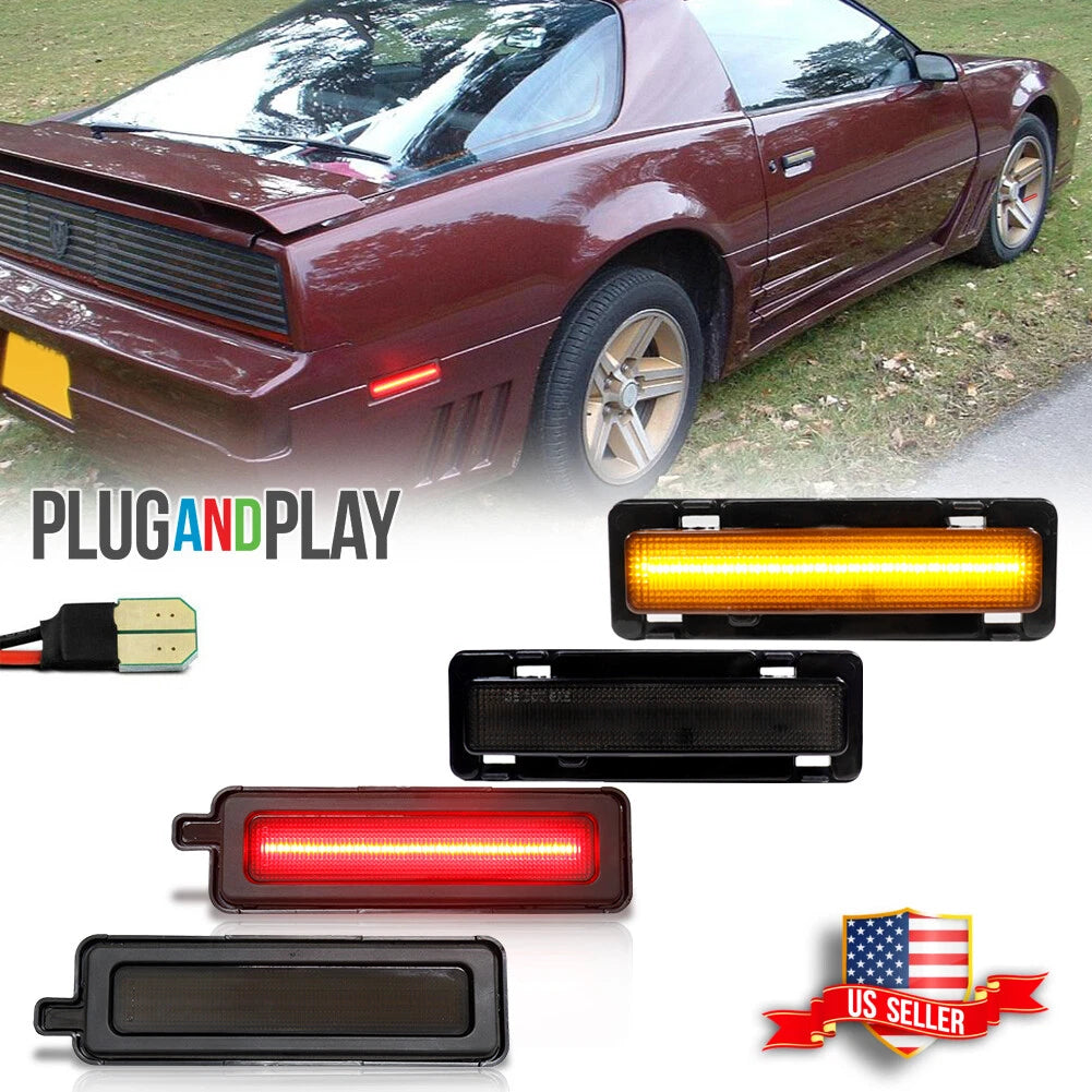 4X Smoke LED Side Marker Lights for Pontiac Trans Am Firebird (1982–1992)