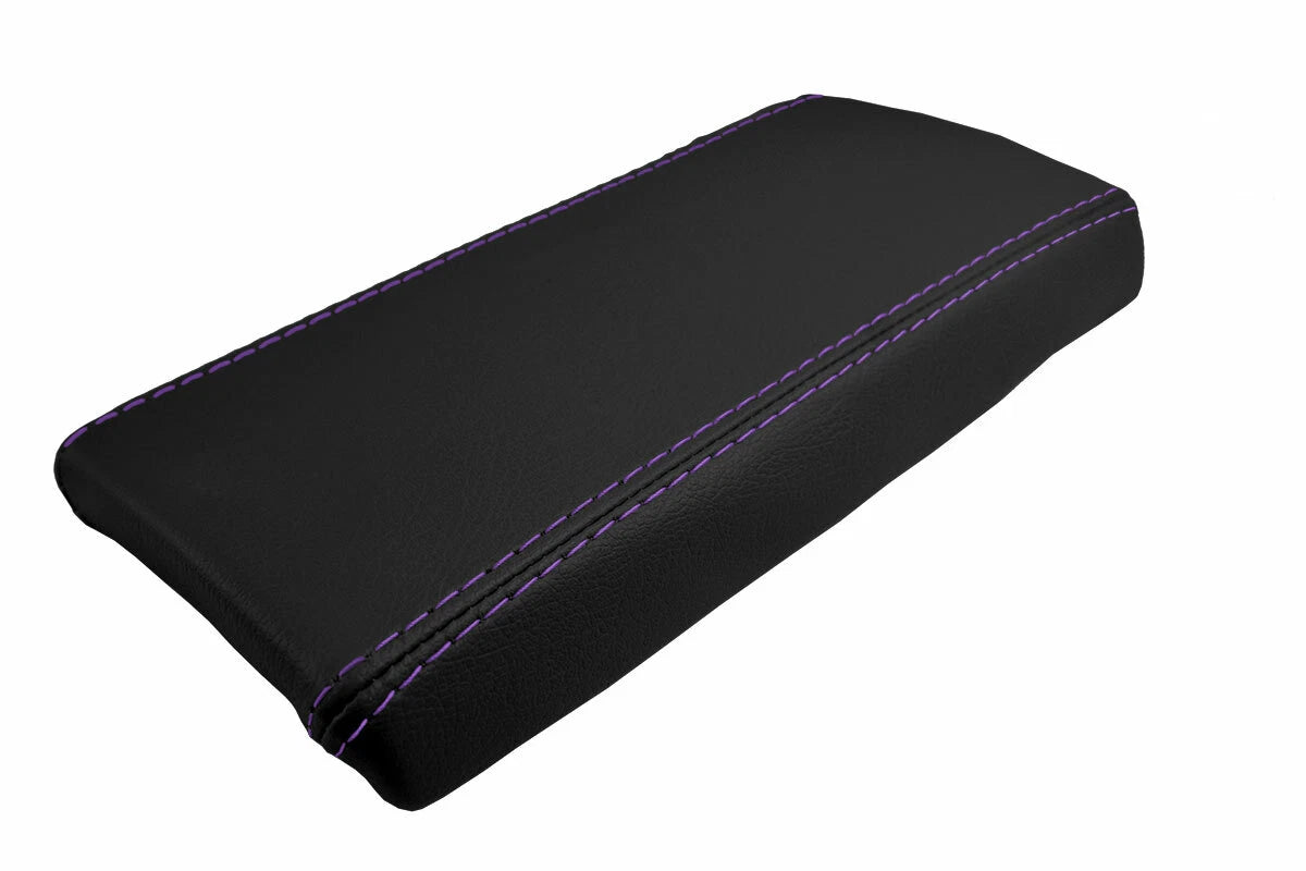 Leather Console Lid Armrest Cover for Mazda Miata MX5 (1990–1997) Purple Stitch