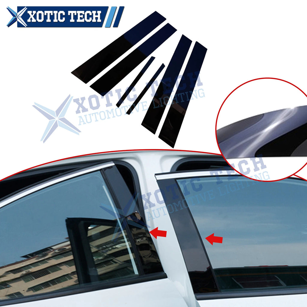 JDM ABS Black Pillar Posts Side Door Window Covers for Honda Accord (2013–2017)