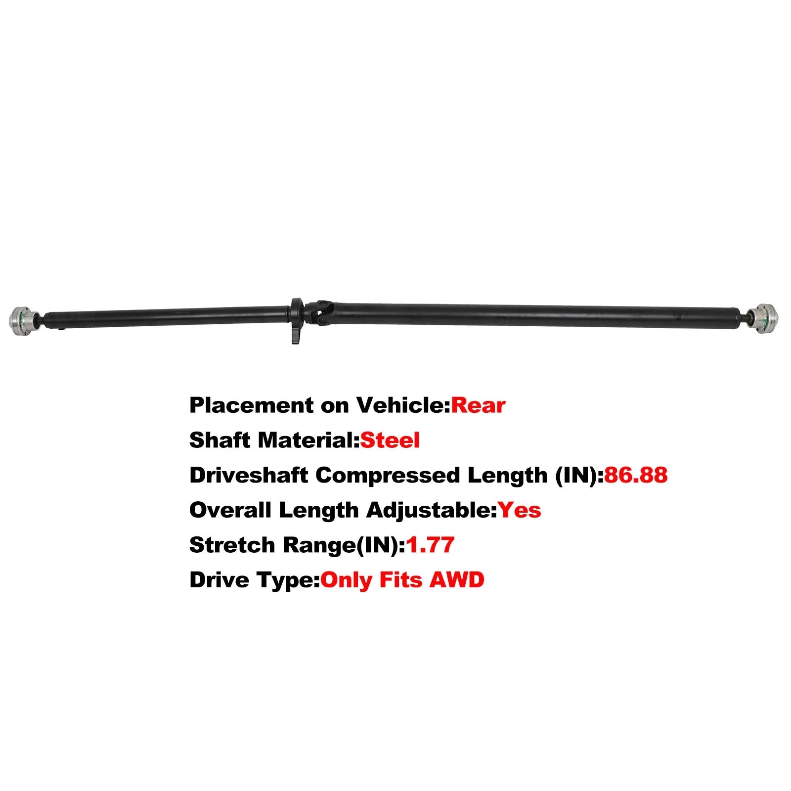 Rear Driveshaft AWD for Volvo XC90 (2005–2008) L6 3.2L, V8 4.4L