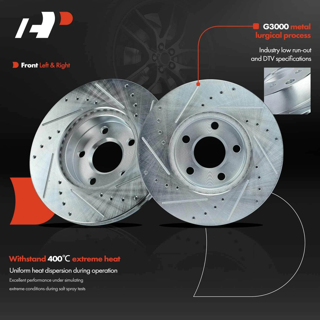 Front Drilled Brake Rotors and Ceramic Pads for Chevrolet Corsica (1976–1987)