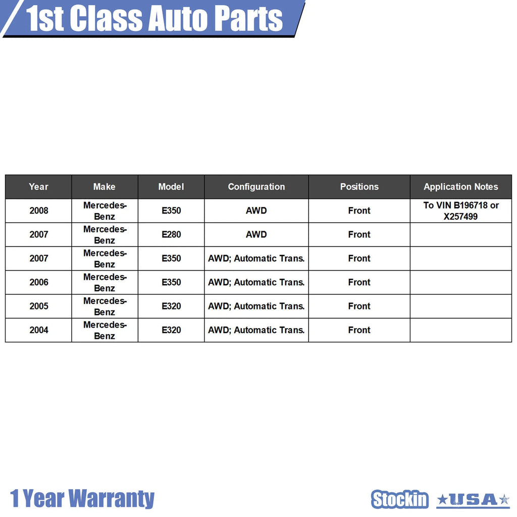 Front Drive Shaft Assembly for Mercedes-Benz E280 E320 E350 (2002-2009)