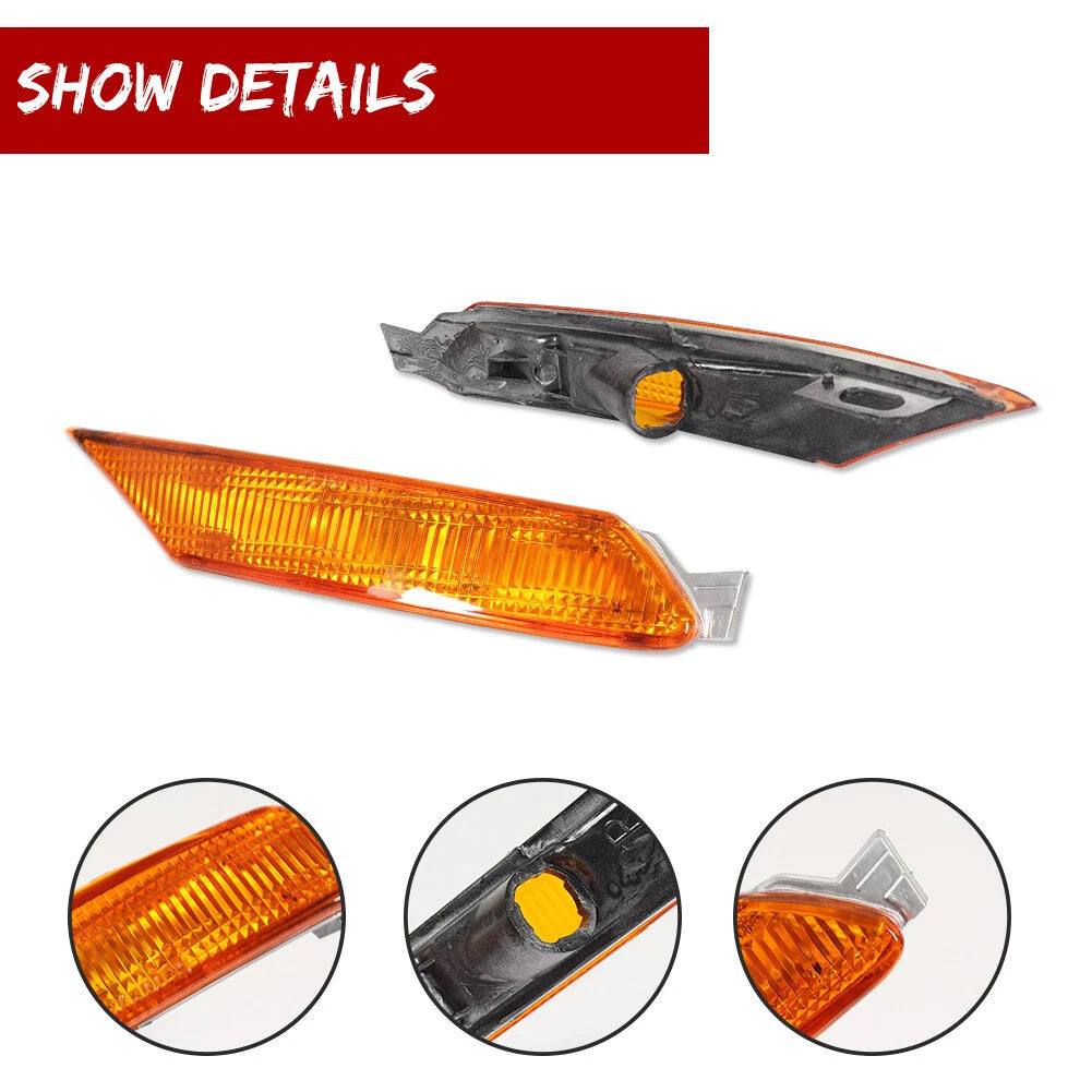2X OE-Style Amber Lens Front Side Marker Lights for Mazda RX-8 (2004–2008)
