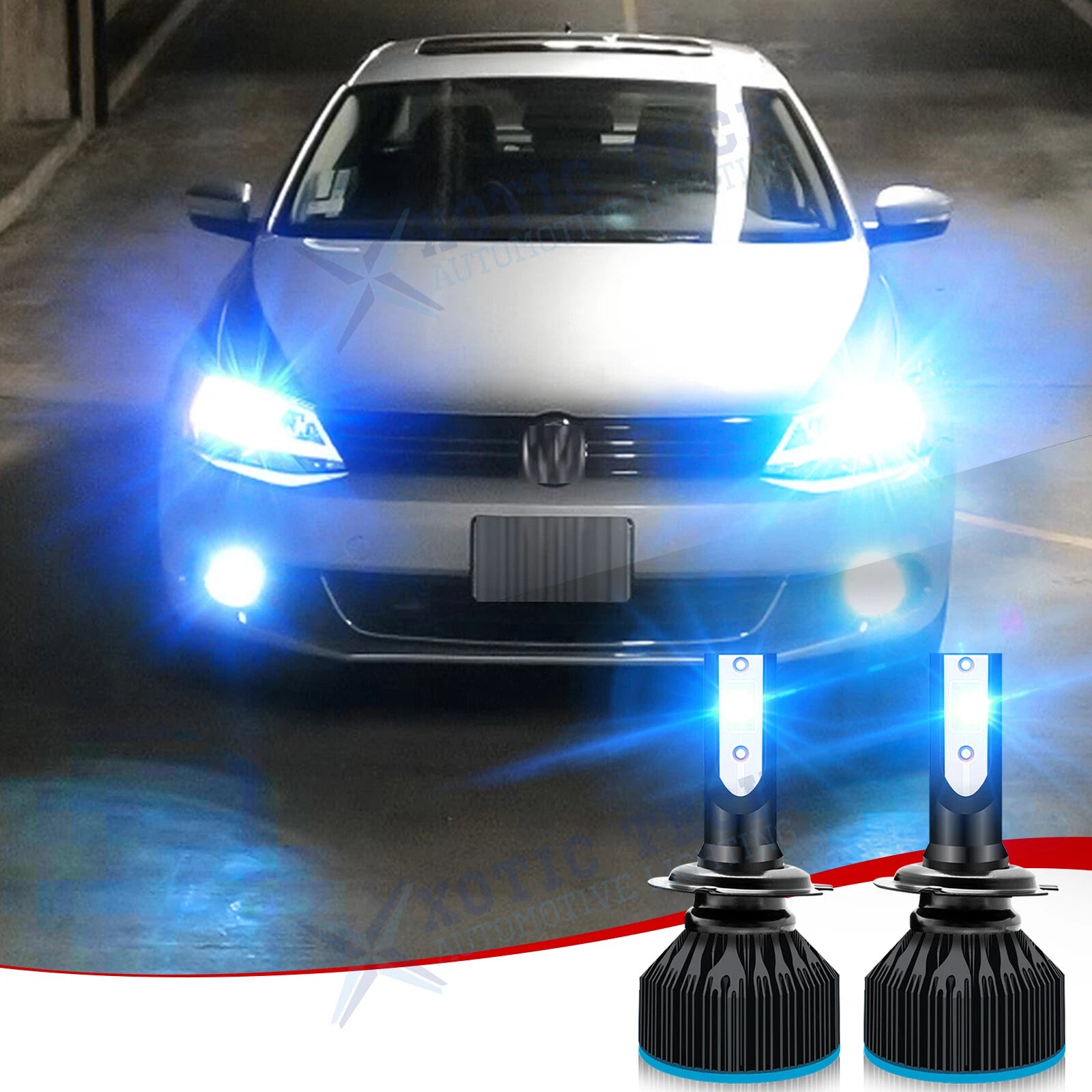 2x COB LED High/Low Beam Conversion Kit for H7 Bulbs (8000K) (Plug&Play)