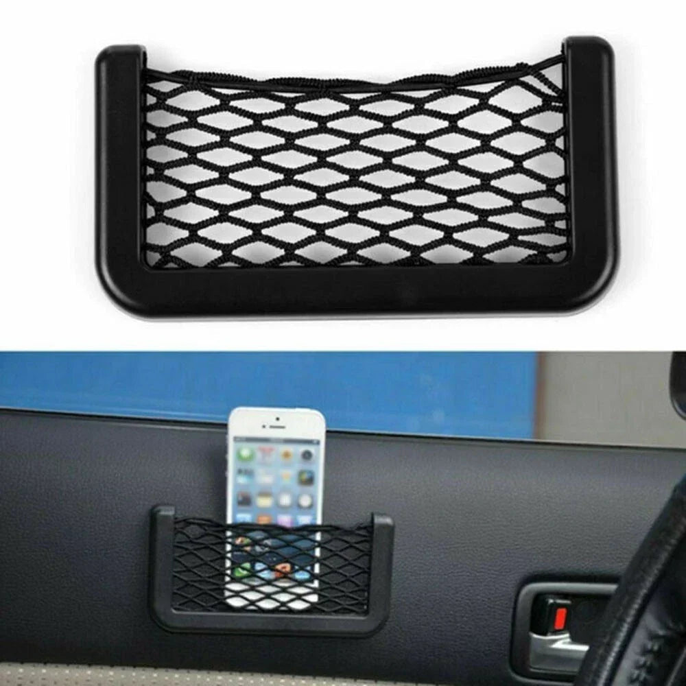3 x Car Seat Side Back Storage Net Bag Phone Holder Pocket Organizer Black