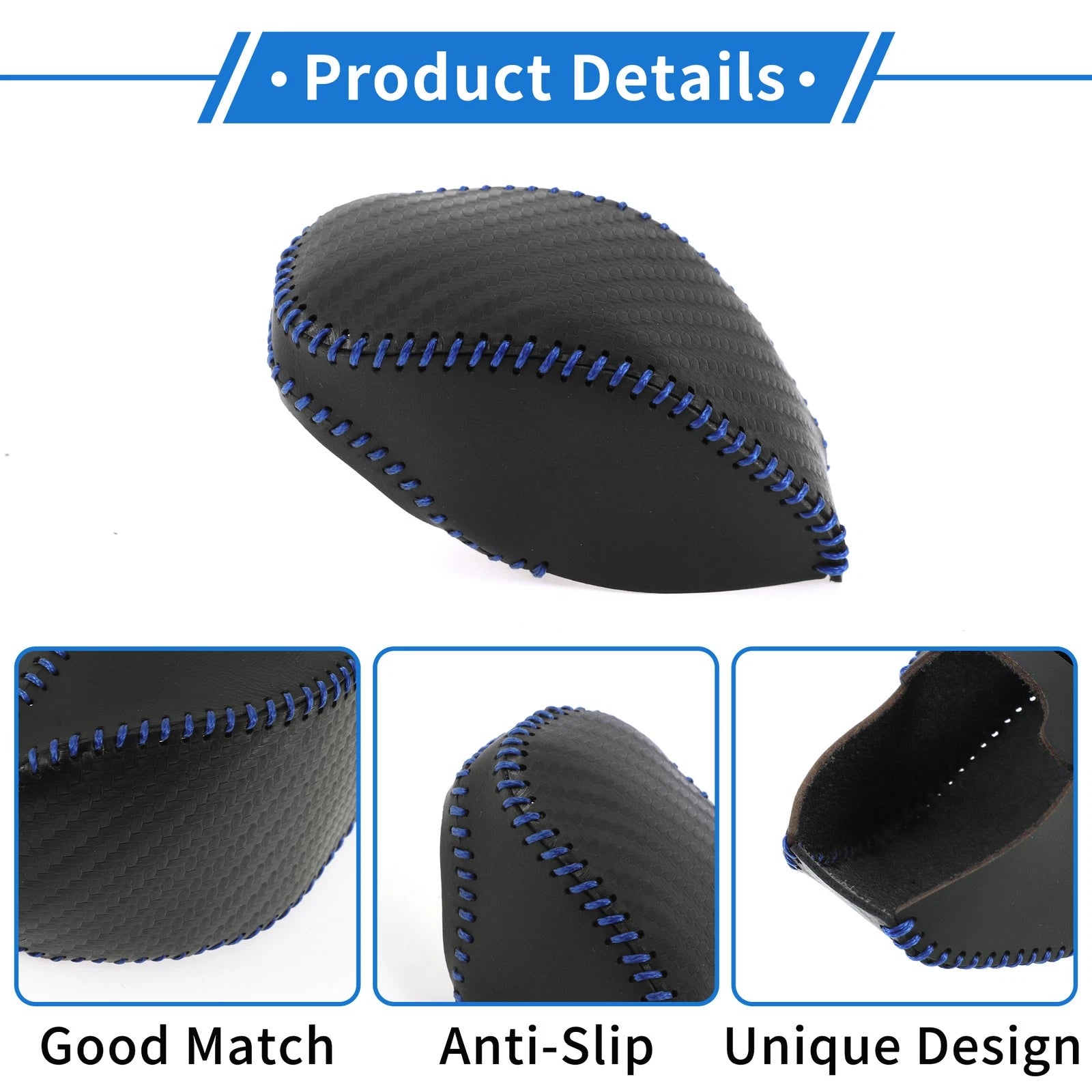Gear Shift Knob Cover for Toyota RAV4 (2019–2024) Carbon Fiber Black Blue