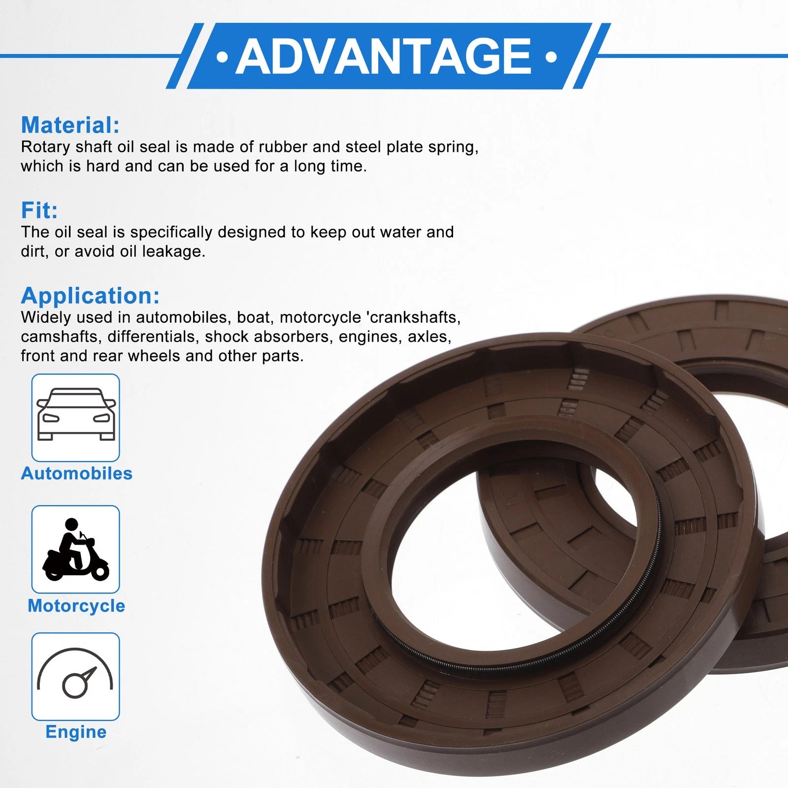 2X Oil Seal Rotary Shaft Seal FKM Rubber 45x85x10mm for Various Models