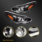 Pair of Headlights for Chevy Spark (2019–2022) Black Housing Projector