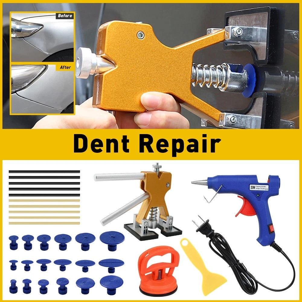 Paintless Dent Repair Kit for All Vehicles (Includes Puller, Glue Gun)