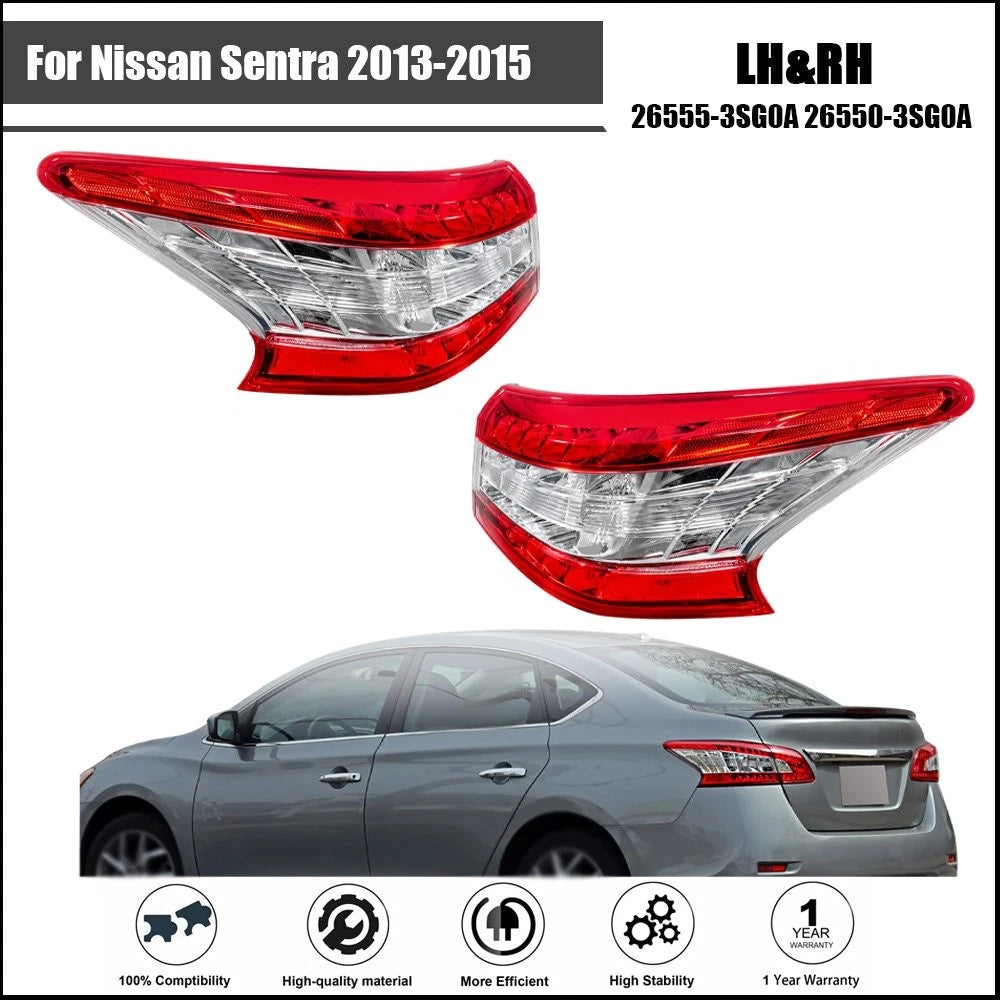 Set of 2 Tail Lights for Nissan Sentra (2013–2015)