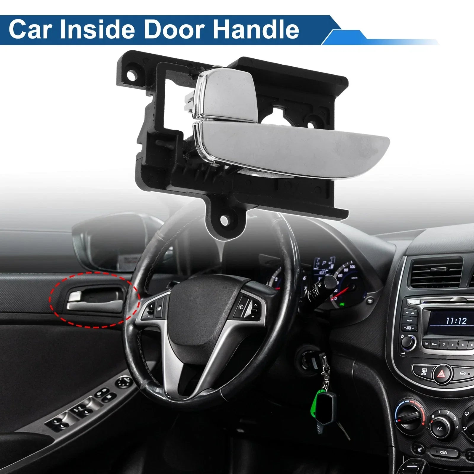 Front Passenger Side Interior Door Handle for Hyundai Elantra (2011-2016)