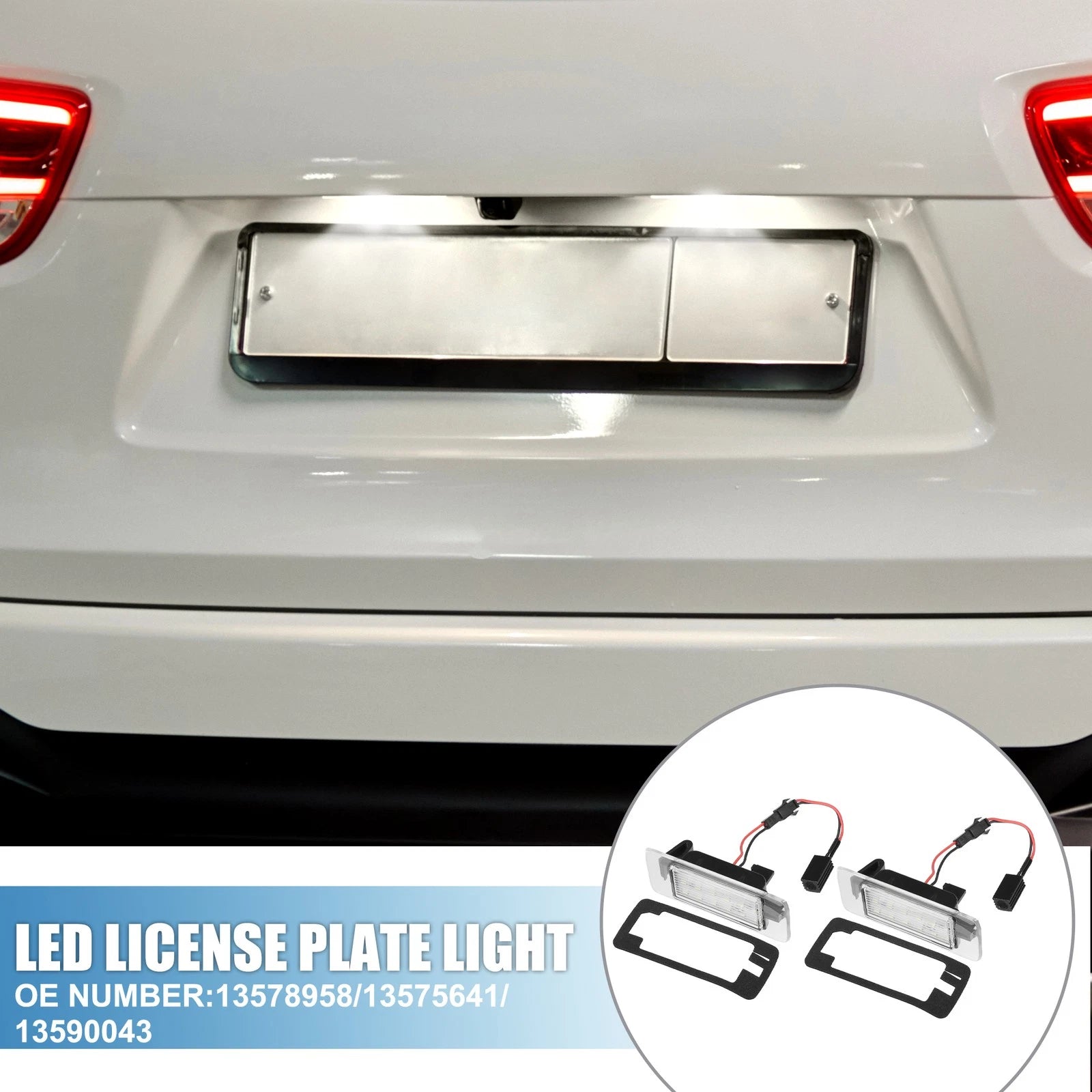 2X LED License Plate Light No.13578958 for Chevy Suburban (2015–2020)