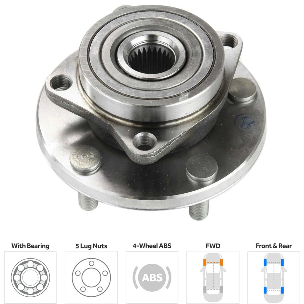 Wheel Hubs for Mitsubishi Galant (2004–2005) Front Rear FWD 4-Wheel ABS