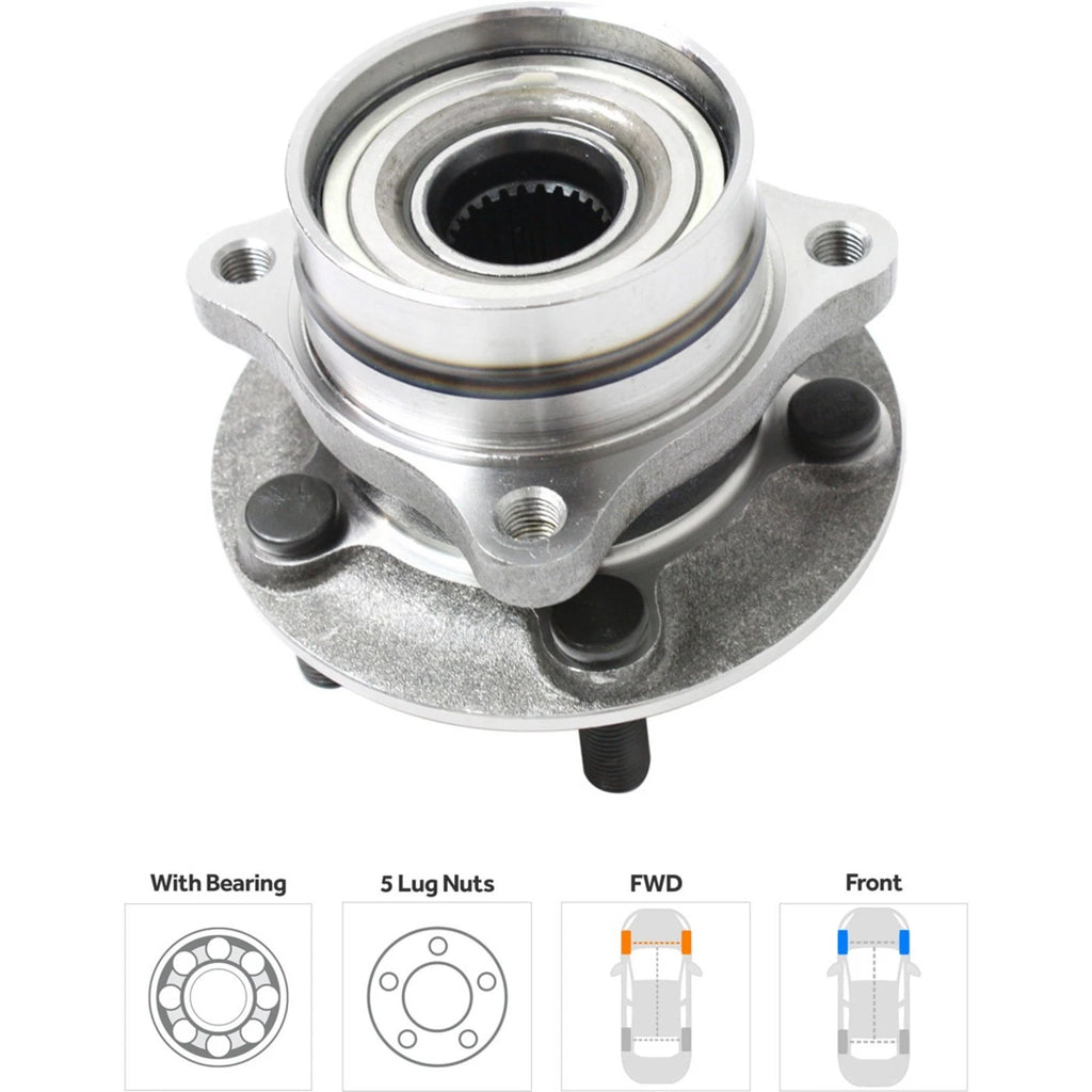 Set of 2 Wheel Hubs for Toyota Prius (2004–2009) with Bearing