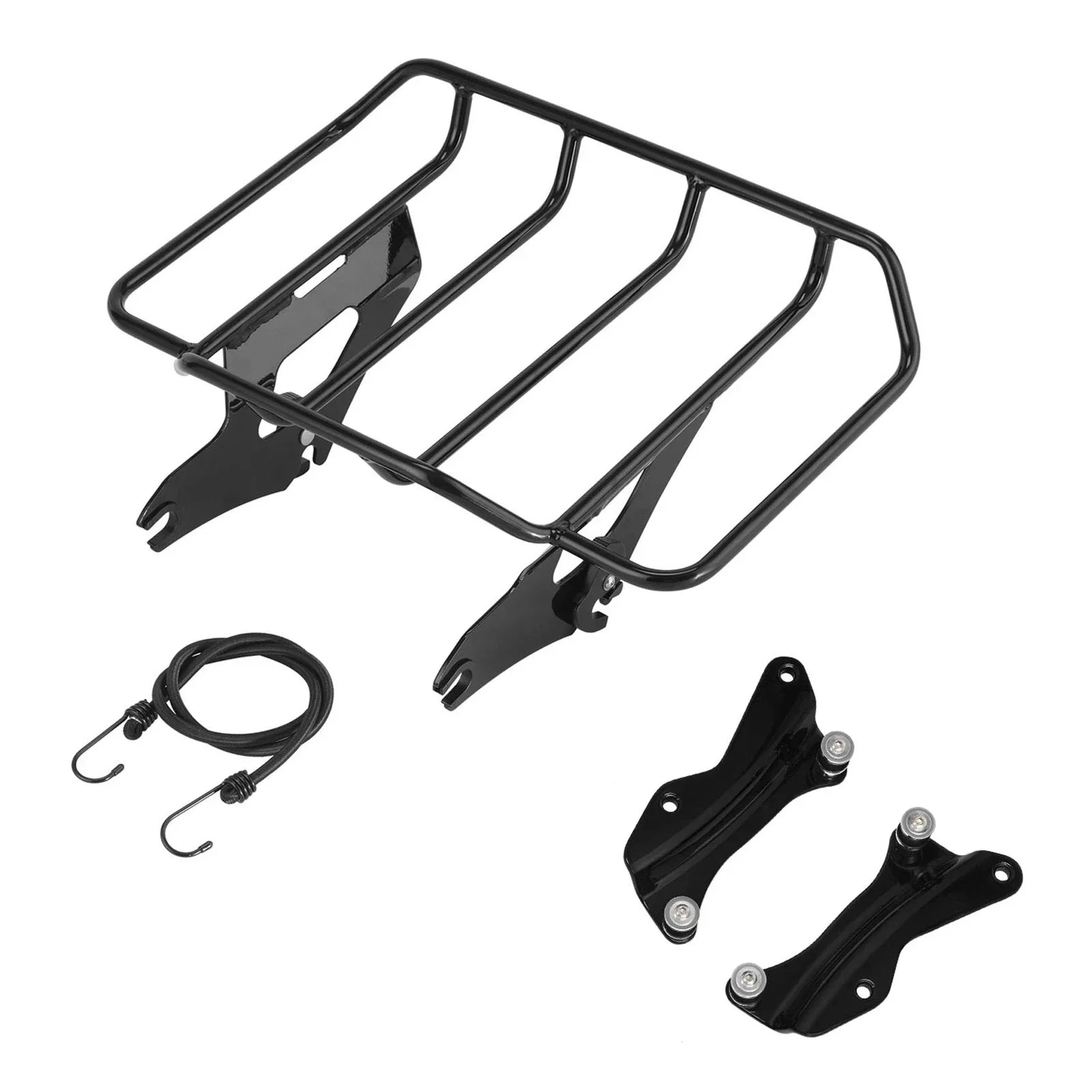 Black Luggage Rack Docking Hardware for Harley Road Electra Glide (14-25)