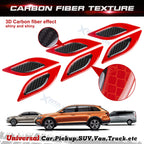 Red 3D Carbon Fiber Night Reflect Car Vent Edge Bumper Decal (---)