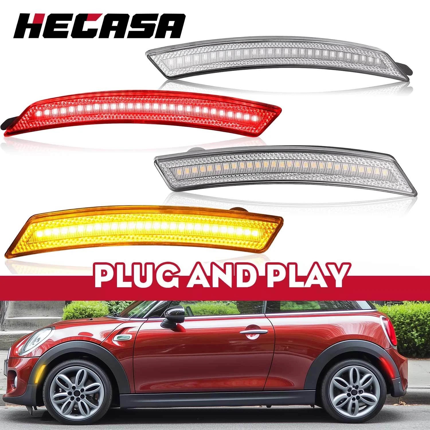 LED Side Marker Fender Lights for Mini Cooper R55 R56 R57 R58 R59 R60 (2007–2015)