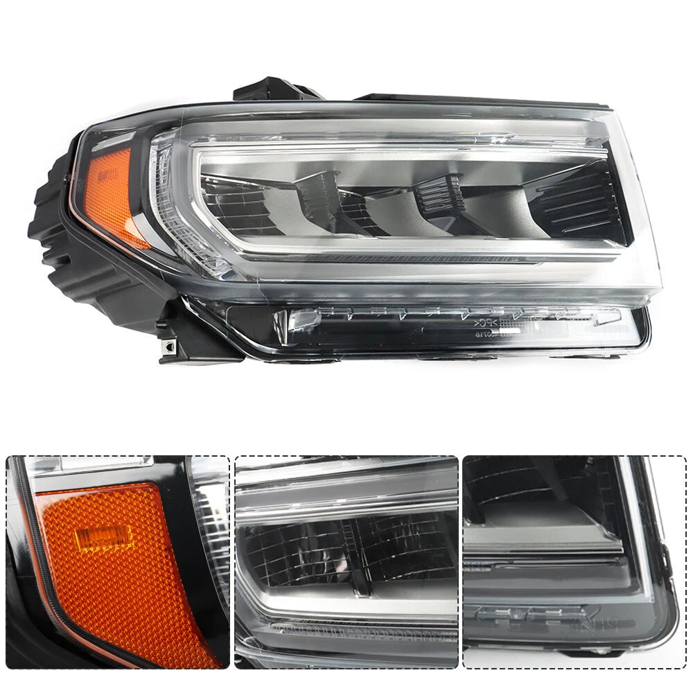 Full LED Headlight for GMC Acadia (2020–2023) Chrome Passenger RH Side