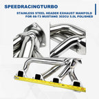 Pair Stainless Steel Exhaust Headers for Ford Mustang 302 1968–1973