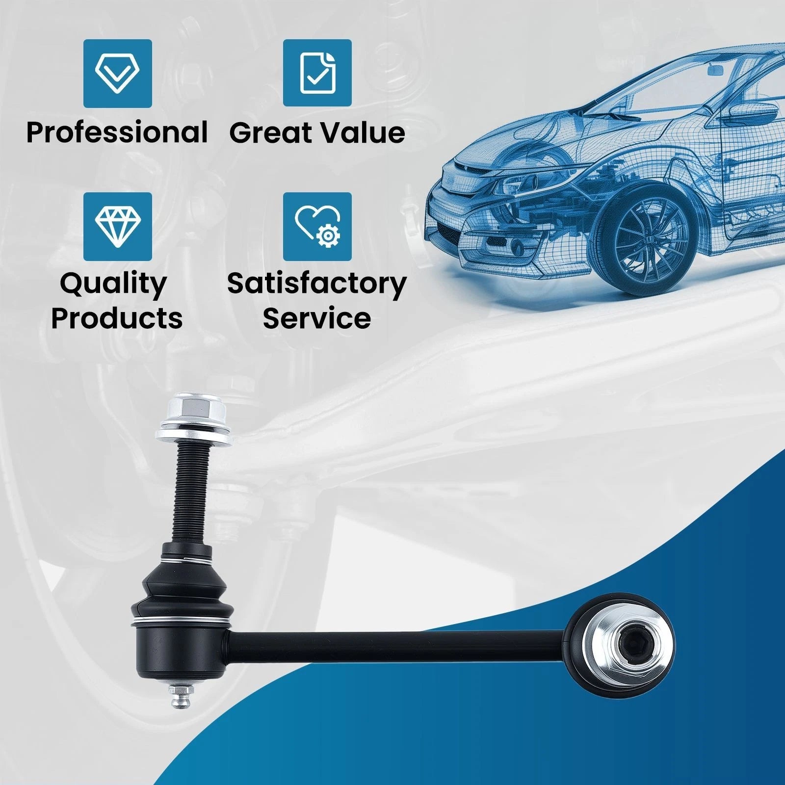 Front Right Stabilizer Sway Bar End Link for Toyota Tacoma (2005–2022) K80946
