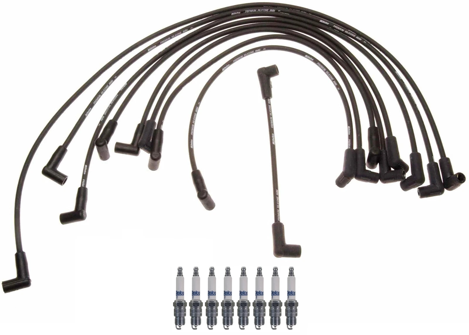 Set of 8 ACDelco Rapidfire Spark Plugs & Ignition Wire Set for GMC Pontiac