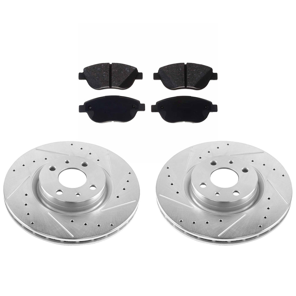 Set of 2 Brake Disc and Pad Kits for Fiat 500