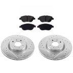 Set of 2 Brake Disc and Pad Kits for Fiat 500
