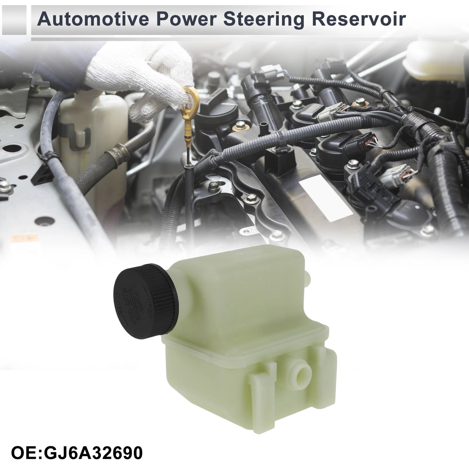 Power Steering Reservoir for Mazda 6 (2006–2007) No.GJ6A32690 Beige