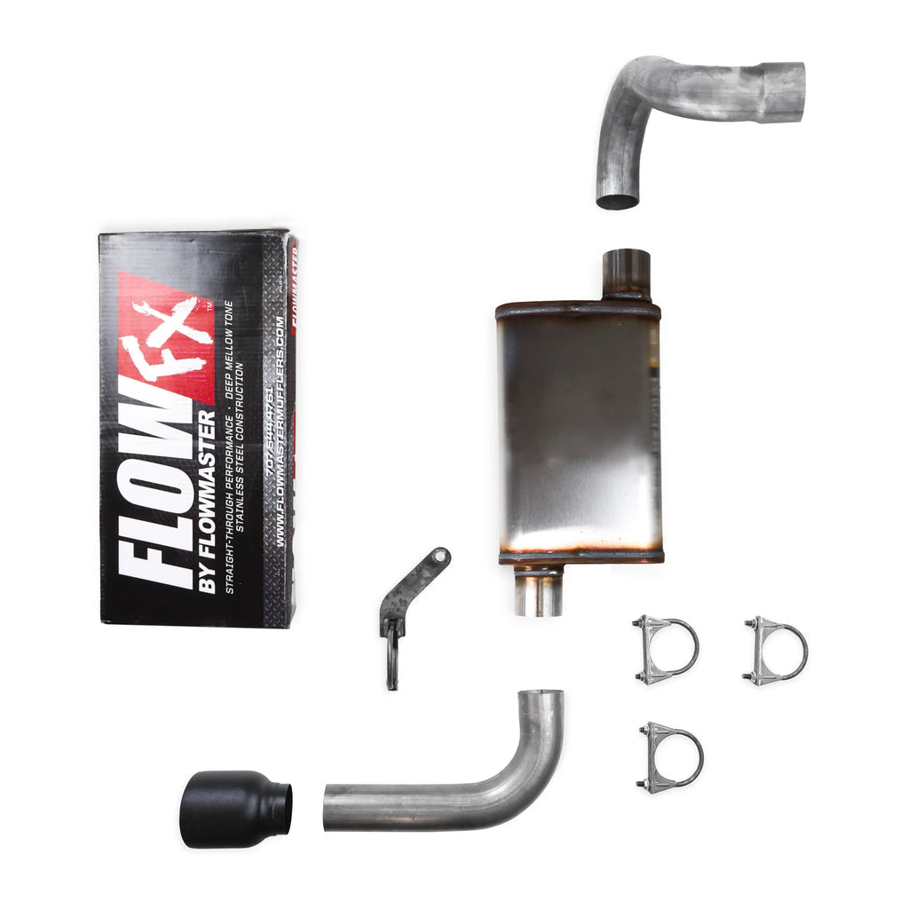 2.5" Single Exhaust Kit for Jeep Wrangler (2018–2025) FlowFX DBL Wall Black Tip